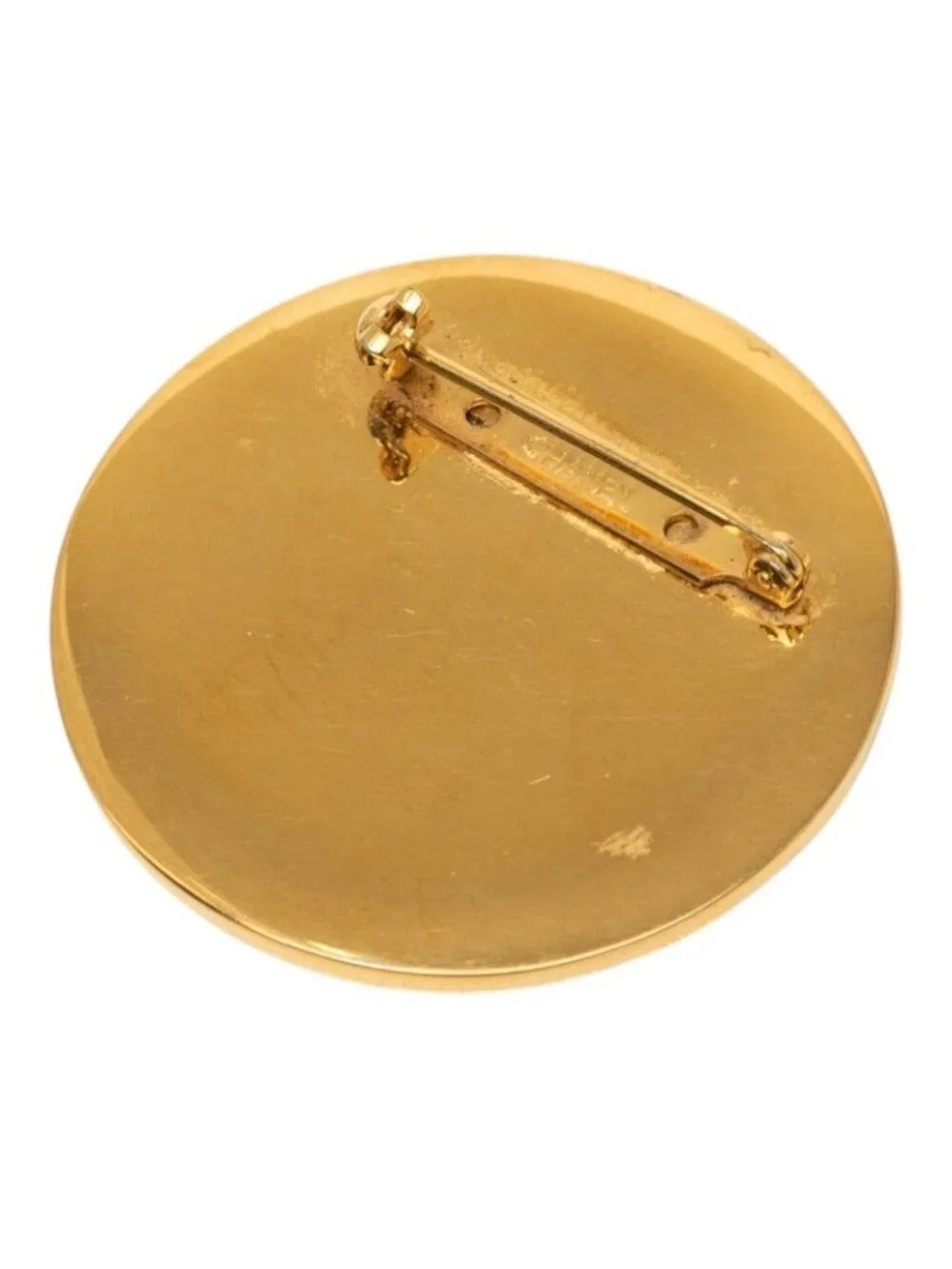 Chanel CC Logo Brooch Gold Black Plated Enamel